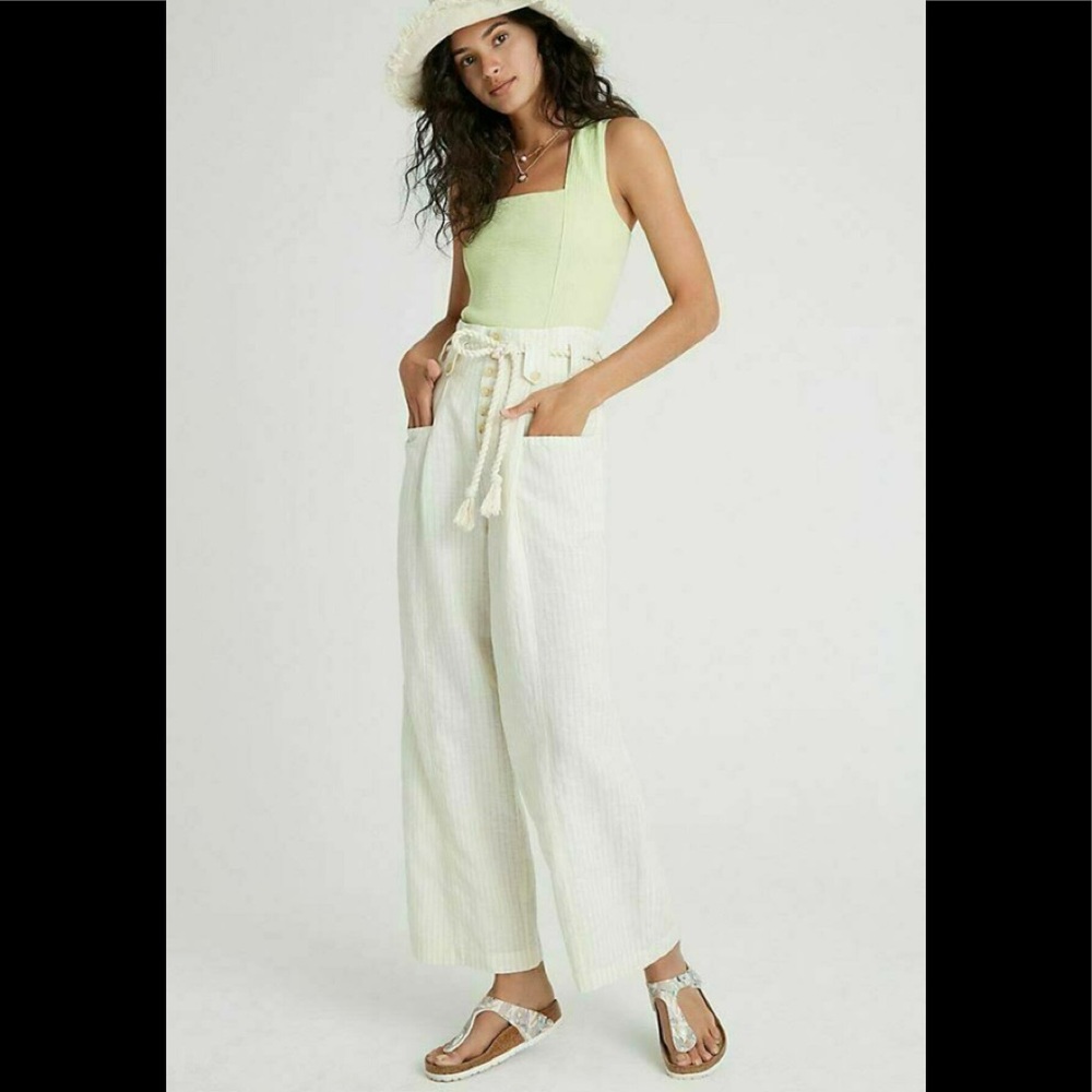 Anthropologie Maeve Lilianna Striped Wide Leg Pant